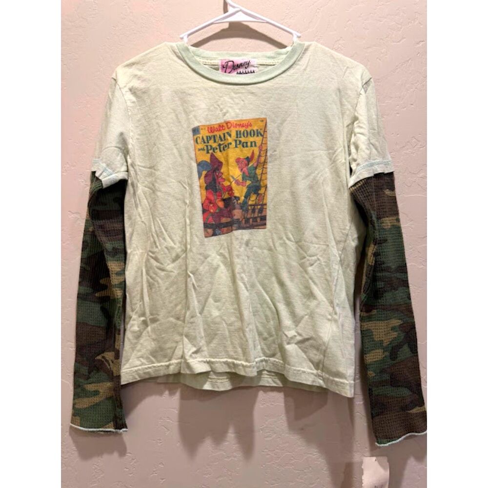Disney Vintage Long Sleeve T shirt Deadstock Peter Pan Graphic Tee Layered y2k M